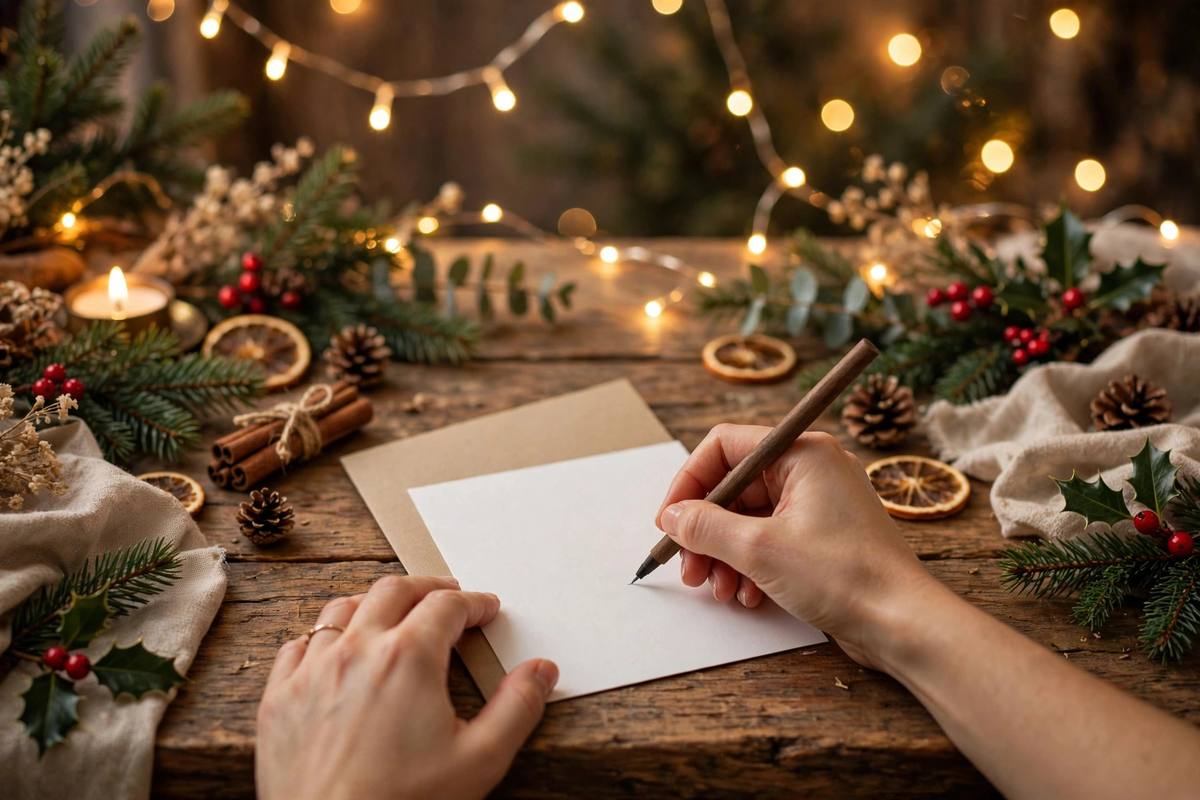 Writing a Christmas card
