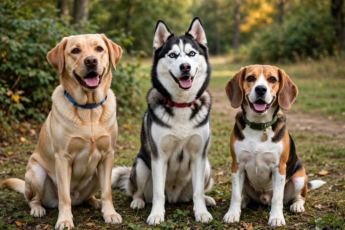 Dogs of different breeds