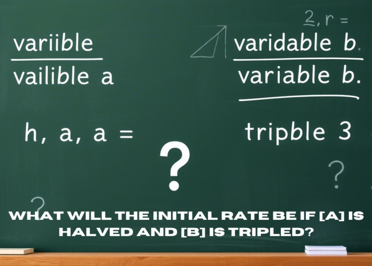 what will the initial rate be if [a] is halved and [b] is tripled?