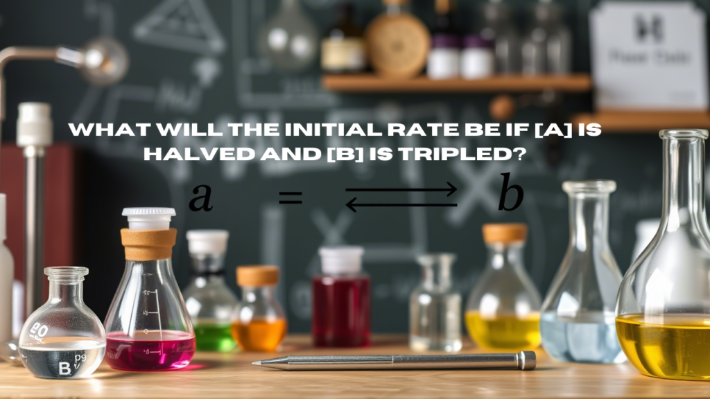 what will the initial rate be if [a] is halved and [b] is tripled?